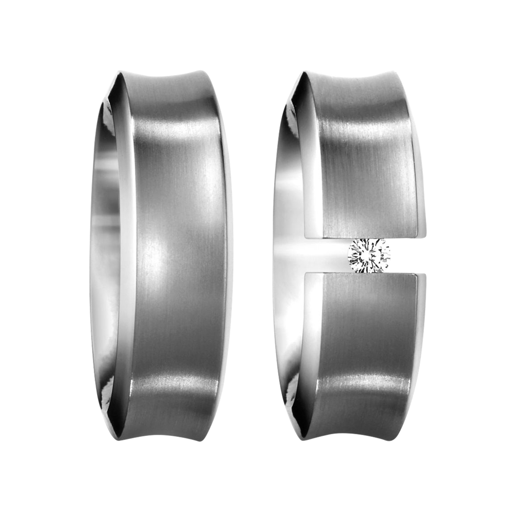 Zenubia Schmuck AG ➤ Trauringe aus Titan mit 0,06 Karat Brillant ➤ Titan / silber ➤ Titanfactory ➤ online bei Zenubia in Winterthur kaufen ➤ sofort lieferbar