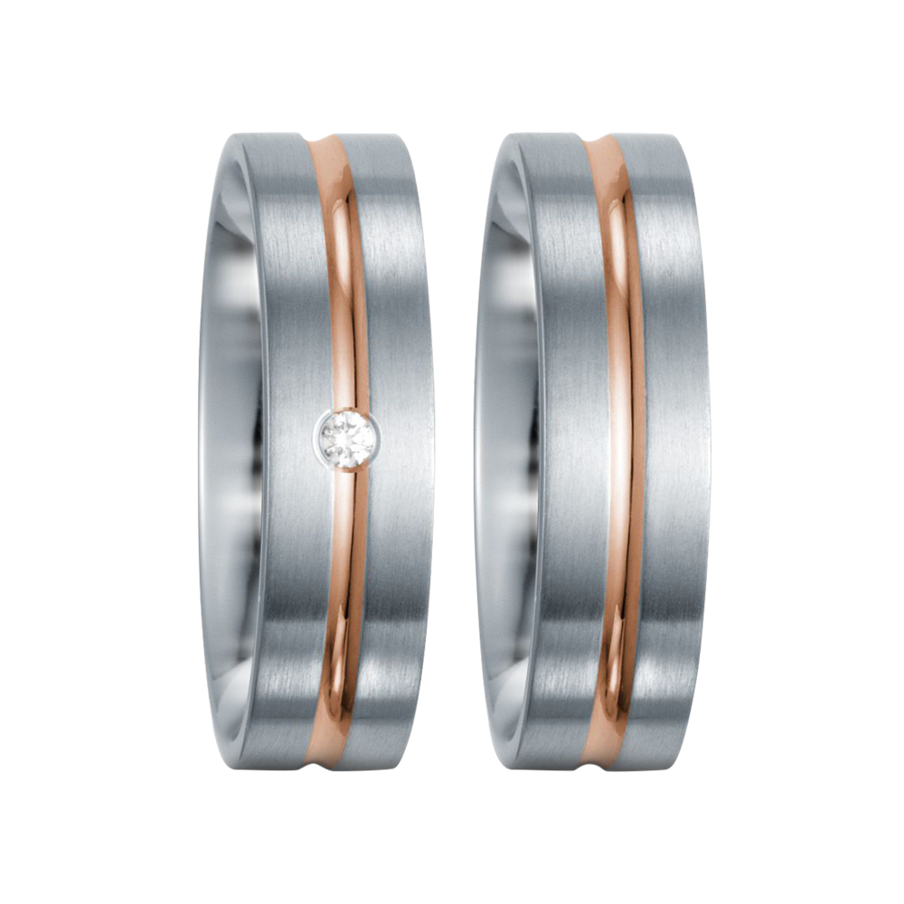 Zenubia Schmuck AG ➤ Edelstahl, 750/18 K Rotgold Ring ➤ Rotgold, Edelstahl / silber, rosé ➤ Titanfactory ➤ online bei Zenubia in Winterthur kaufen ➤ sofort lieferbar