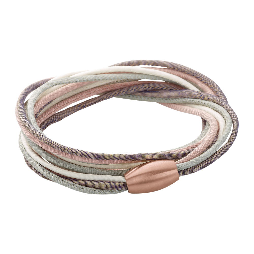 Zenubia Schmuck AG ➤ Armband - 516050 ➤ Edelstahl rosé beschichtet, Seide / ➤ Xen ➤ online bei Zenubia in Winterthur kaufen ➤ sofort lieferbar