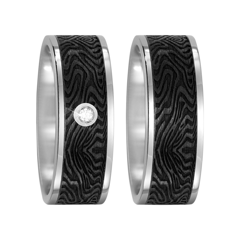 Zenubia Schmuck AG ➤ Trauringe aus Titan und Carbon mit 0,03 Karat Brillant ➤ Carbon, Titan / silber, schwarz ➤ Titanfactory ➤ online bei Zenubia in Winterthur kaufen ➤ sofort lieferbar