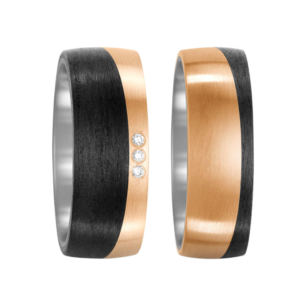 Zenubia Schmuck AG ➤ Ringe aus Bronze, Titan und Carbon mit 0,03 Karat Brillanten ➤ Carbon, Bronze, Titan / silber, schwarz, gold ➤ Titanfactory ➤ online bei Zenubia in Winterthur kaufen ➤ sofort lieferbar