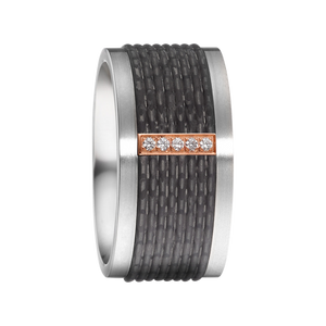 Zenubia Schmuck AG ➤ Carbon, Titan, 750/18 K Rotgold Ring ➤ Carbon, Titan, Rotgold / silber, schwarz, rosé ➤ Titanfactory ➤ online bei Zenubia in Winterthur kaufen ➤ sofort lieferbar