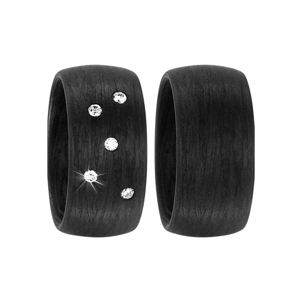 Zenubia Schmuck AG ➤ Trauringe aus Carbon mit 0,1 Karat Brillanten ➤ Carbon / schwarz ➤ Titanfactory ➤ online bei Zenubia in Winterthur kaufen ➤ sofort lieferbar