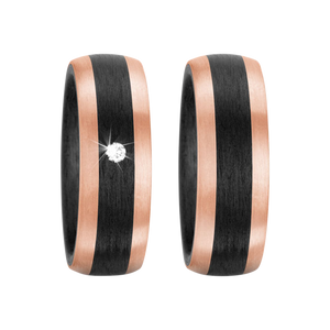 Zenubia Schmuck AG ➤ Trauringe aus 585/14 K Roségold und Carbon mit 0,05 Karat Brillant ➤ Roségold, Carbon / schwarz, rosé ➤ Titanfactory ➤ online bei Zenubia in Winterthur kaufen ➤ sofort lieferbar