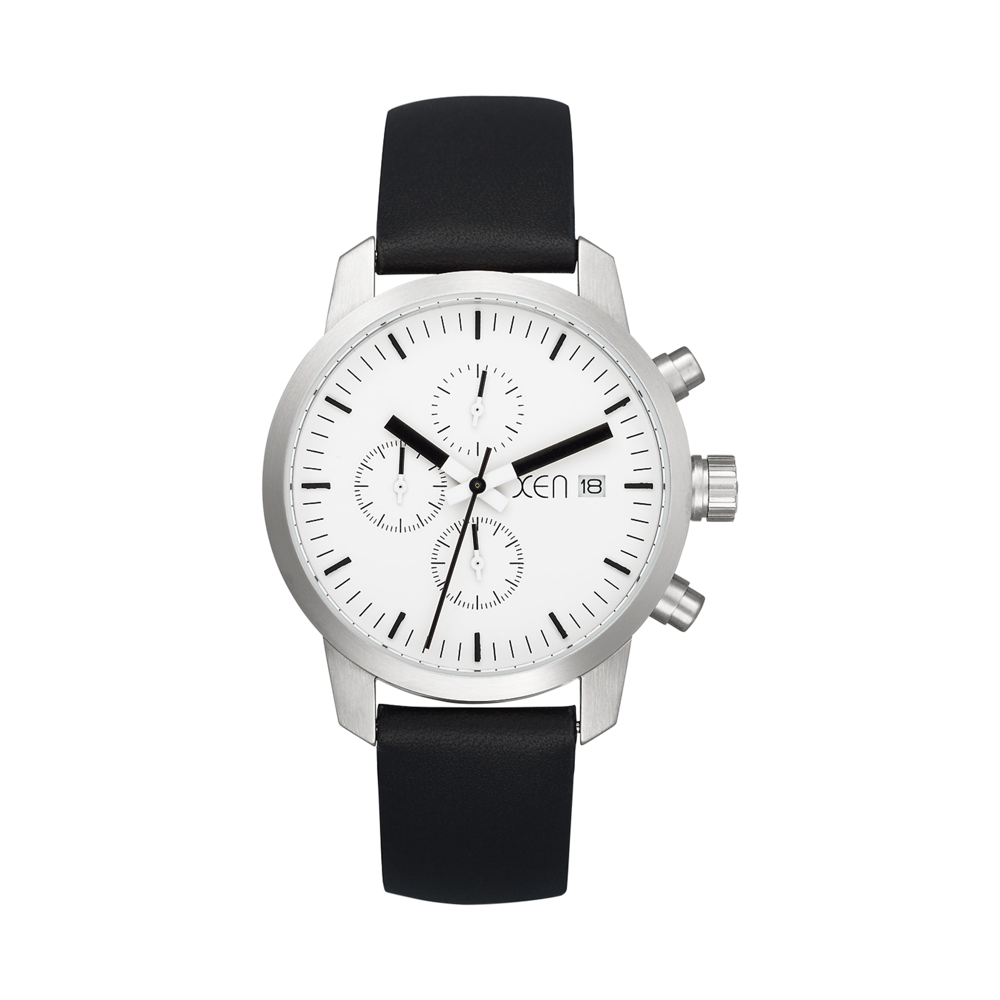Zenubia Schmuck AG ➤ Armbanduhr - XQ0171 ➤ Edelstahl, Leder / silber, schwarz ➤ Xen ➤ online bei Zenubia in Winterthur kaufen ➤ sofort lieferbar