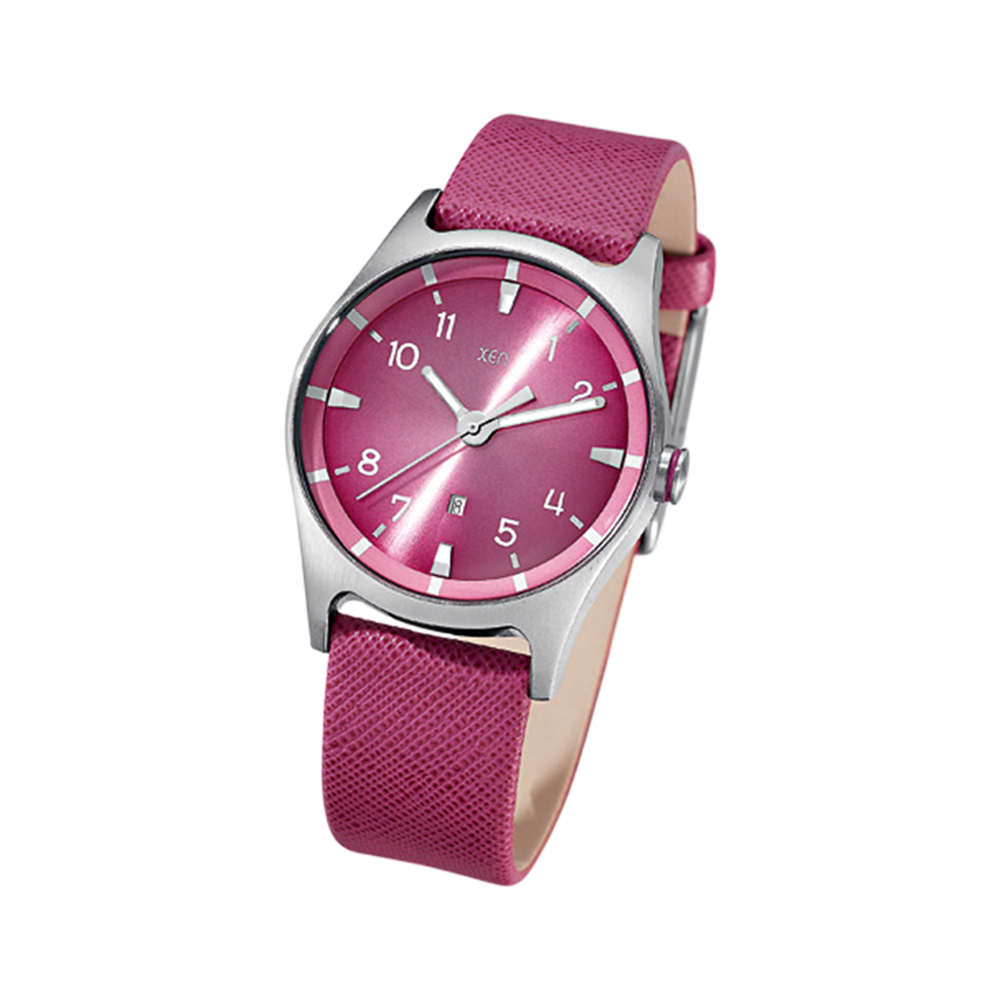 Zenubia Schmuck AG ➤ Armbanduhr - XQ0209 ➤ Edelstahl, Leder / silber, lila ➤ Xen ➤ online bei Zenubia in Winterthur kaufen ➤ sofort lieferbar