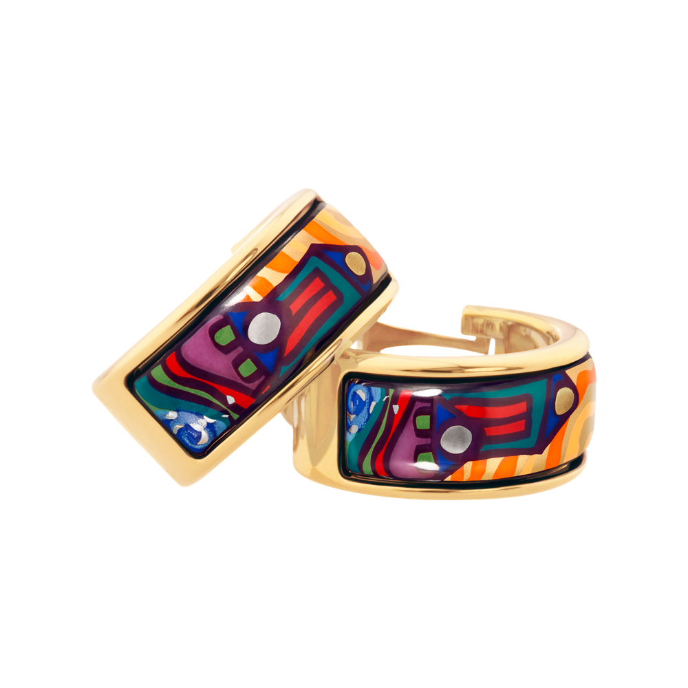 Zenubia Schmuck AG ➤ Ohrringe Mini-Creolen »HW 492XX/7711« ➤ 999er Gold-Dekor, Feueremail / gold ➤ Frey Wille ➤ online bei Zenubia in Winterthur kaufen ➤ sofort lieferbar