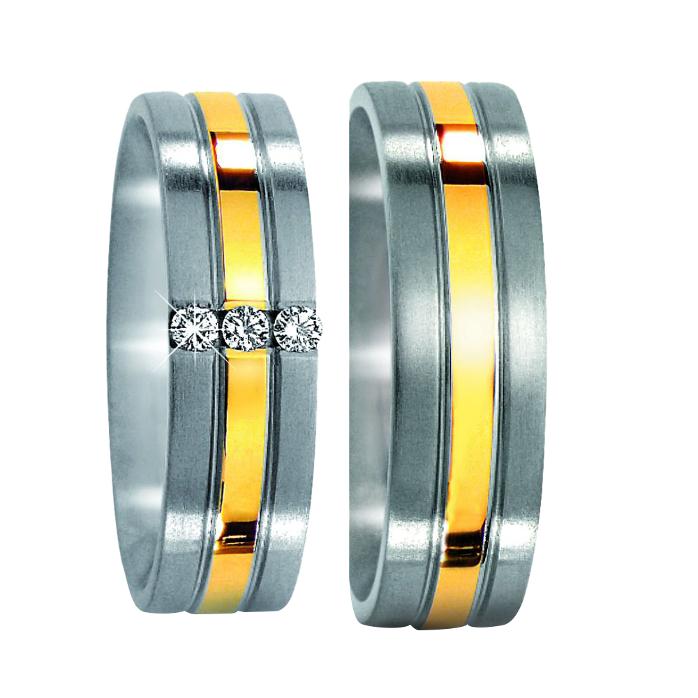 Zenubia Schmuck AG ➤ Edelstahl, 750/18 K Gelbgold Ring ➤ Titan / silber, gold ➤ Titanfactory ➤ online bei Zenubia in Winterthur kaufen ➤ sofort lieferbar