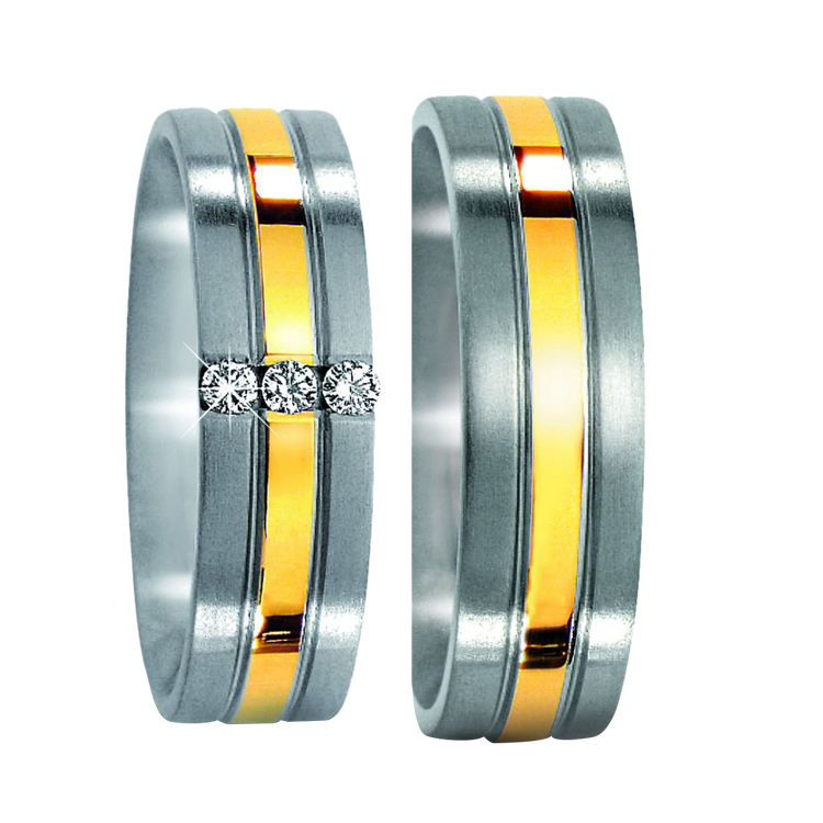 Zenubia Schmuck AG ➤ Edelstahl, 750/18 K Gelbgold Ring ➤ Titan / silber, gold ➤ Titanfactory ➤ online bei Zenubia in Winterthur kaufen ➤ sofort lieferbar