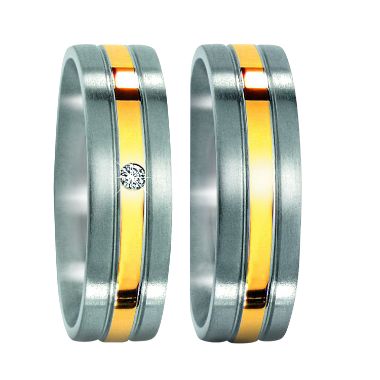 Zenubia Schmuck AG ➤ Edelstahl, 750/18 K Gelbgold Ring ➤ Titan / silber, gold ➤ Titanfactory ➤ online bei Zenubia in Winterthur kaufen ➤ sofort lieferbar