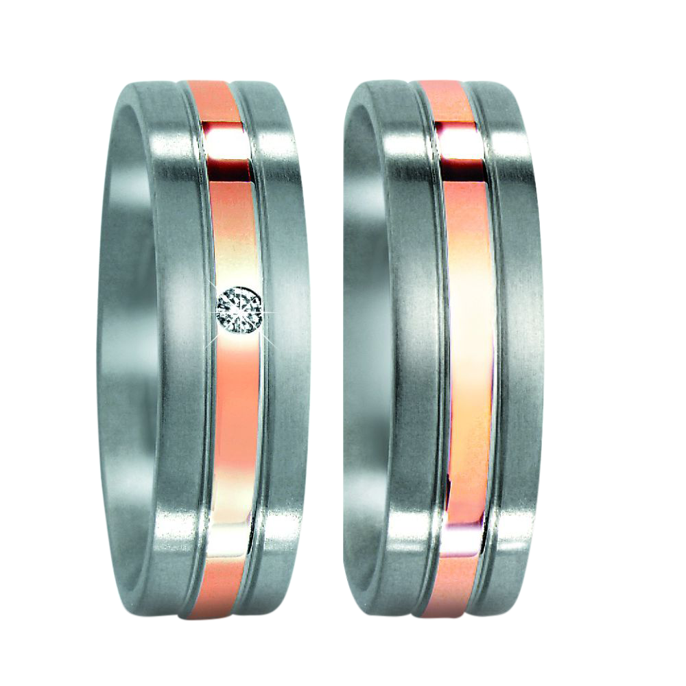 Zenubia Schmuck AG ➤ Edelstahl, 750/18 K Rotgold Ring ➤ Rotgold, Edelstahl / silber, rosé ➤ Titanfactory ➤ online bei Zenubia in Winterthur kaufen ➤ sofort lieferbar