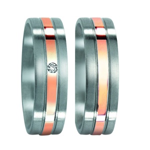 Zenubia Schmuck AG ➤ Edelstahl, 750/18 K Rotgold Ring ➤ Rotgold, Edelstahl / silber, rosé ➤ Titanfactory ➤ online bei Zenubia in Winterthur kaufen ➤ sofort lieferbar