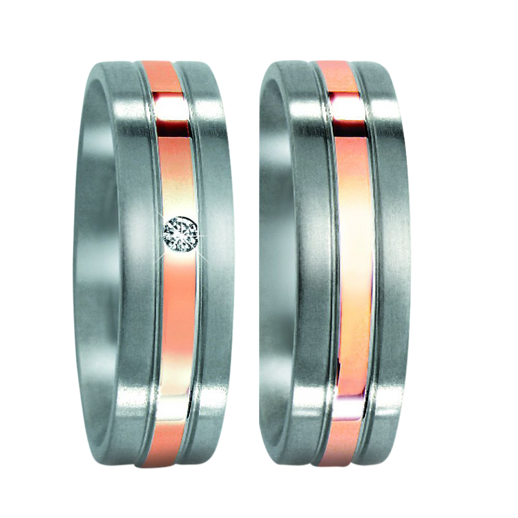 Zenubia Schmuck AG ➤ Edelstahl, 750/18 K Rotgold Ring ➤ Rotgold, Edelstahl / silber, rosé ➤ Titanfactory ➤ online bei Zenubia in Winterthur kaufen ➤ sofort lieferbar