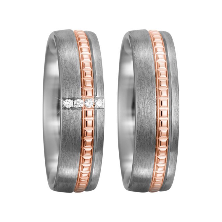 Zenubia Schmuck AG ➤ Titan, 750/18 K Rotgold Ring ➤ Titan, Rotgold / silber, rosé ➤ Titanfactory ➤ online bei Zenubia in Winterthur kaufen ➤ sofort lieferbar