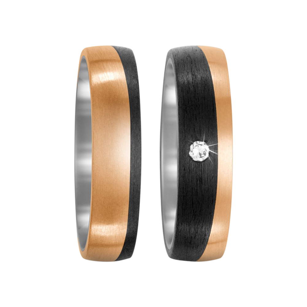 Zenubia Schmuck AG ➤ Trauringe aus Bronze, Titan und Carbon mit 0,03 Karat Brillant ➤ Carbon, Bronze, Titan / silber, schwarz, gold ➤ Titanfactory ➤ online bei Zenubia in Winterthur kaufen ➤ sofort lieferbar