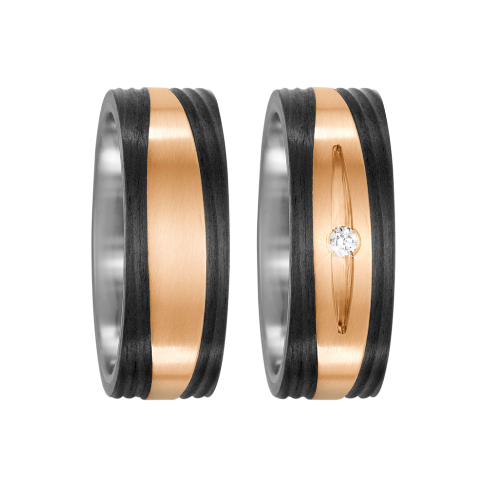 Zenubia Schmuck AG ➤ Ringe aus Bronze, Titan und Carbon mit 0,03 Karat Brillant ➤ Carbon, Bronze, Titan / silber, schwarz, gold ➤ Titanfactory ➤ online bei Zenubia in Winterthur kaufen ➤ sofort lieferbar