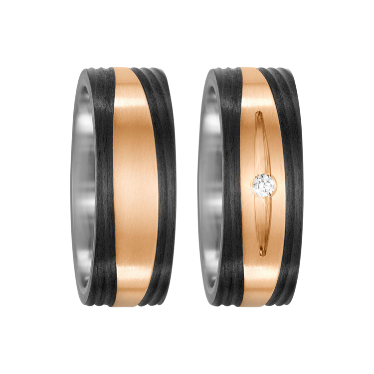 Zenubia Schmuck AG ➤ Ringe aus Bronze, Titan und Carbon mit 0,03 Karat Brillant ➤ Carbon, Bronze, Titan / silber, schwarz, gold ➤ Titanfactory ➤ online bei Zenubia in Winterthur kaufen ➤ sofort lieferbar