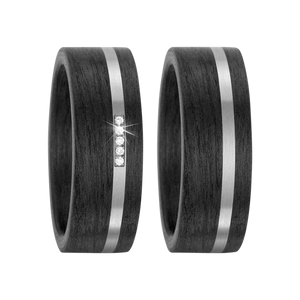 Zenubia Schmuck AG ➤ Trauringe aus 500er Palladium und Carbon mit 0,025 Karat Brillanten ➤ Carbon, Palladium / silber, schwarz ➤ Titanfactory ➤ online bei Zenubia in Winterthur kaufen ➤ sofort lieferbar