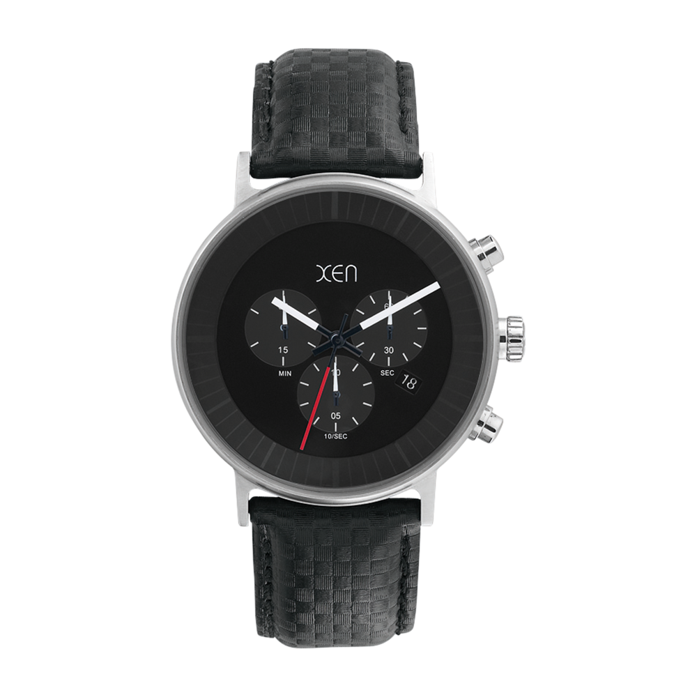 Zenubia Schmuck AG ➤ Armbanduhr - XQ0204 ➤ Edelstahl, Leder / silber, schwarz ➤ Xen ➤ online bei Zenubia in Winterthur kaufen ➤ sofort lieferbar