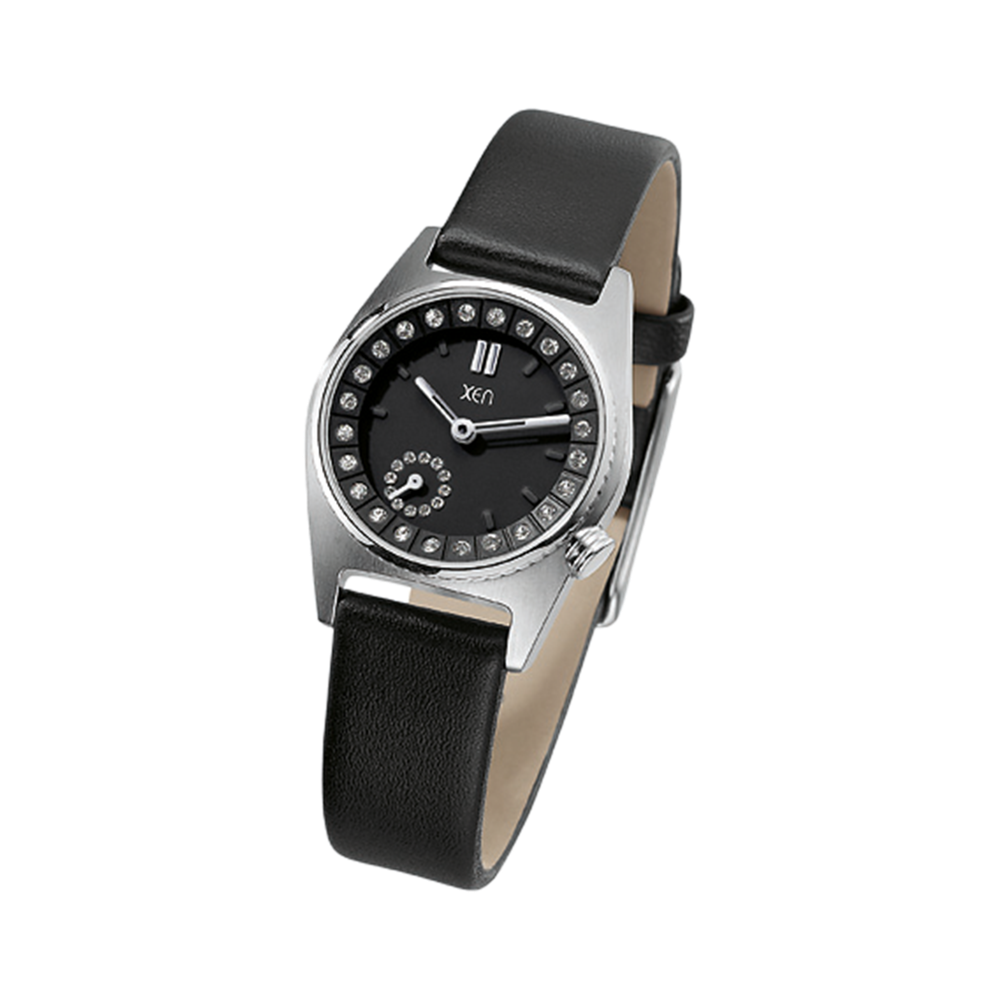 Zenubia Schmuck AG ➤ Armbanduhr - XQ0226 ➤ Edelstahl, Leder / silber, schwarz ➤ Xen ➤ online bei Zenubia in Winterthur kaufen ➤ sofort lieferbar