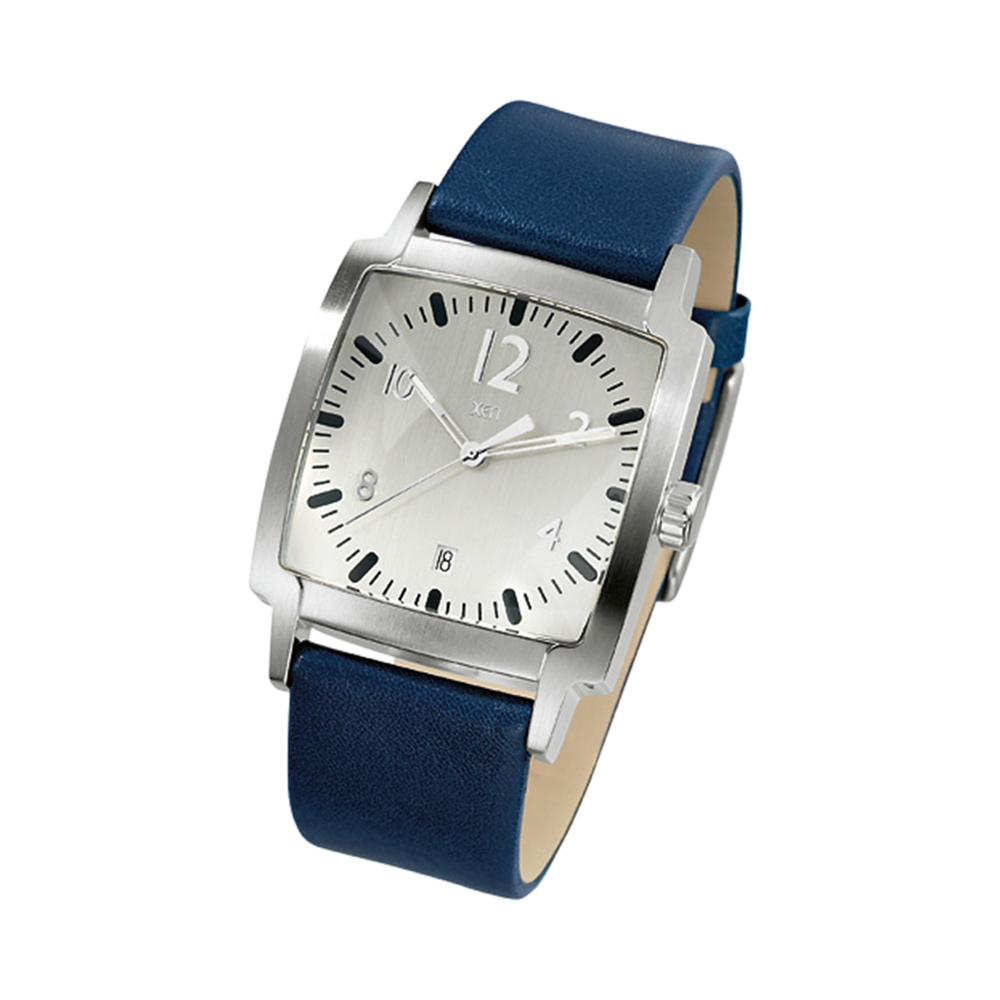 Zenubia Schmuck AG ➤ Armbanduhr - XQ0230 ➤ Edelstahl, Leder / silber, blau ➤ Xen ➤ online bei Zenubia in Winterthur kaufen ➤ sofort lieferbar