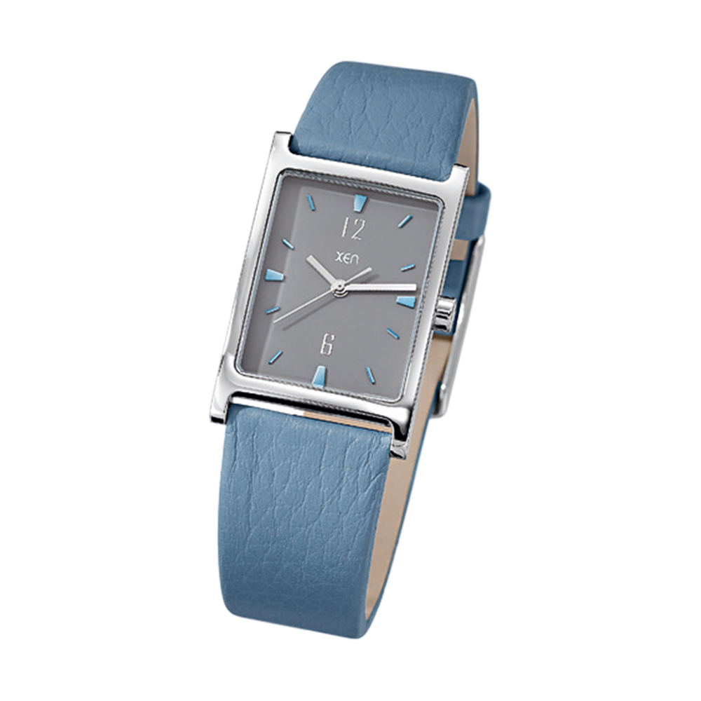 Zenubia Schmuck AG ➤ Armbanduhr - XQ0242 ➤ Edelstahl, Leder / silber, blau ➤ Xen ➤ online bei Zenubia in Winterthur kaufen ➤ sofort lieferbar